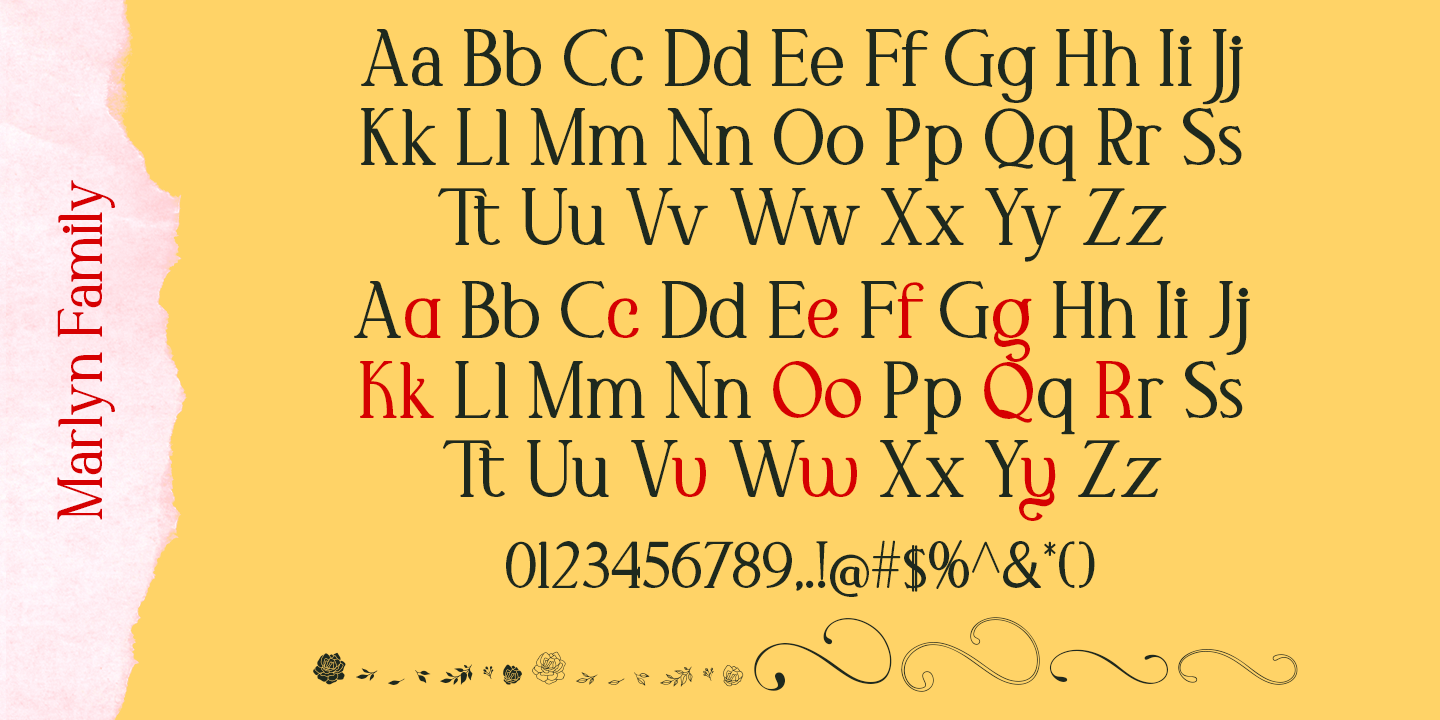 Marlyn Alt Flo One Medium OL Italic Font preview